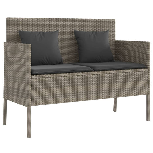 Garden Bench With Cushions Poly Rattan