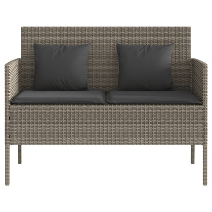 Garden Bench With Cushions Poly Rattan