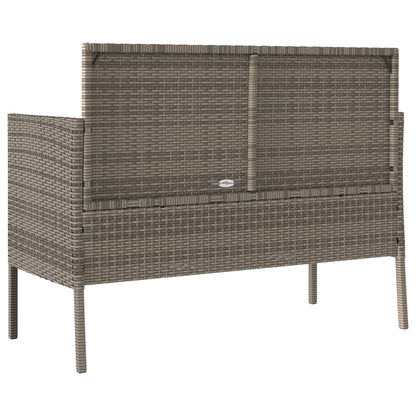 Garden Bench With Cushions Poly Rattan