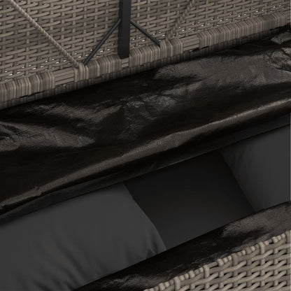 Garden Bench With Cushions Poly Rattan