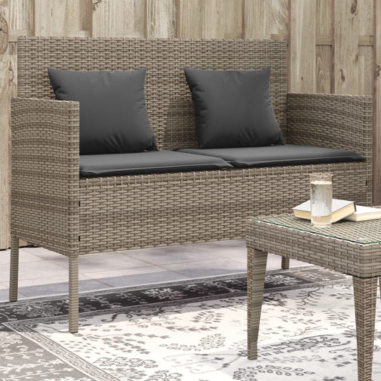 Garden Bench With Cushions Poly Rattan