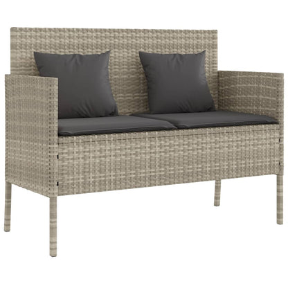 Garden Bench With Cushions Poly Rattan