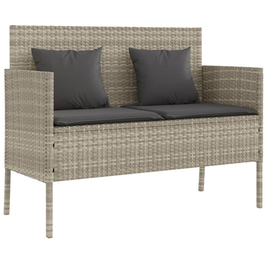 Garden Bench With Cushions Poly Rattan