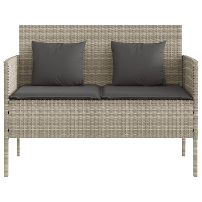Garden Bench With Cushions Poly Rattan