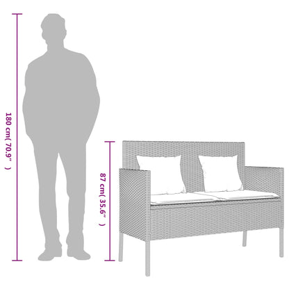 Garden Bench With Cushions Poly Rattan