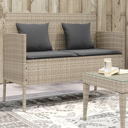 Garden Bench With Cushions Poly Rattan