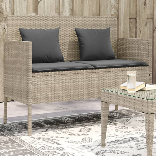 Garden Bench With Cushions Poly Rattan