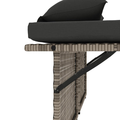 Reclining Garden Bench With Cushions Poly Rattan