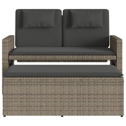 Reclining Garden Bench With Cushions Poly Rattan
