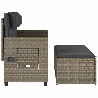 Reclining Garden Bench With Cushions Poly Rattan