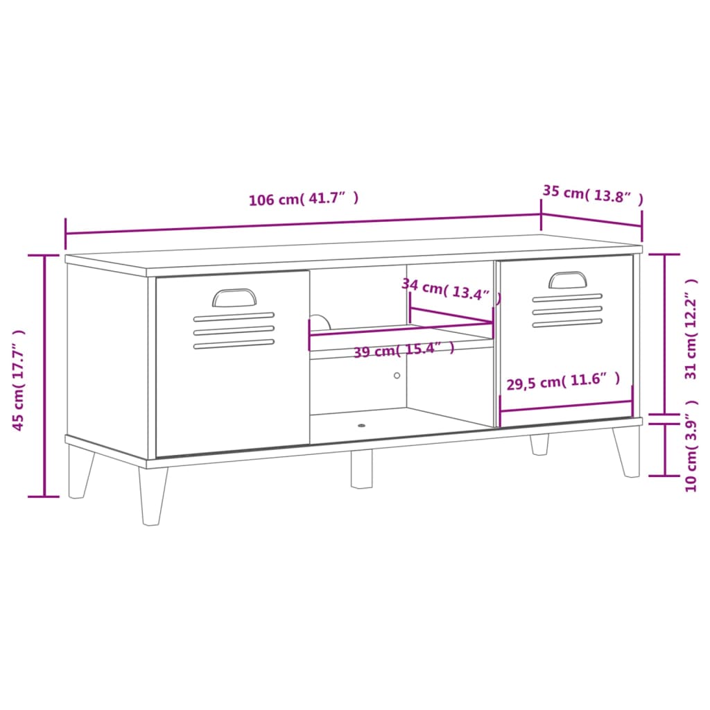 Shoe Bench Viken 106X35X45 Cm Engineered Wood