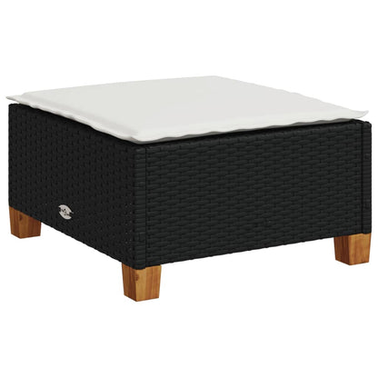 Garden Stool With Cushion 63.5X56X32 Cm Poly Rattan