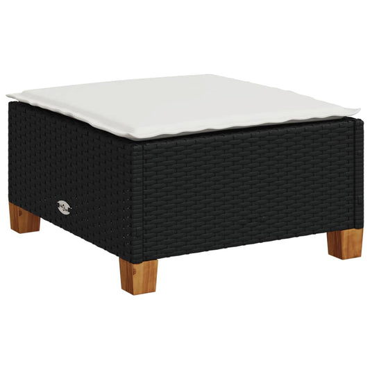 Garden Stool With Cushion 63.5X56X32 Cm Poly Rattan