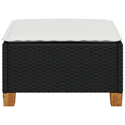 Garden Stool With Cushion 63.5X56X32 Cm Poly Rattan