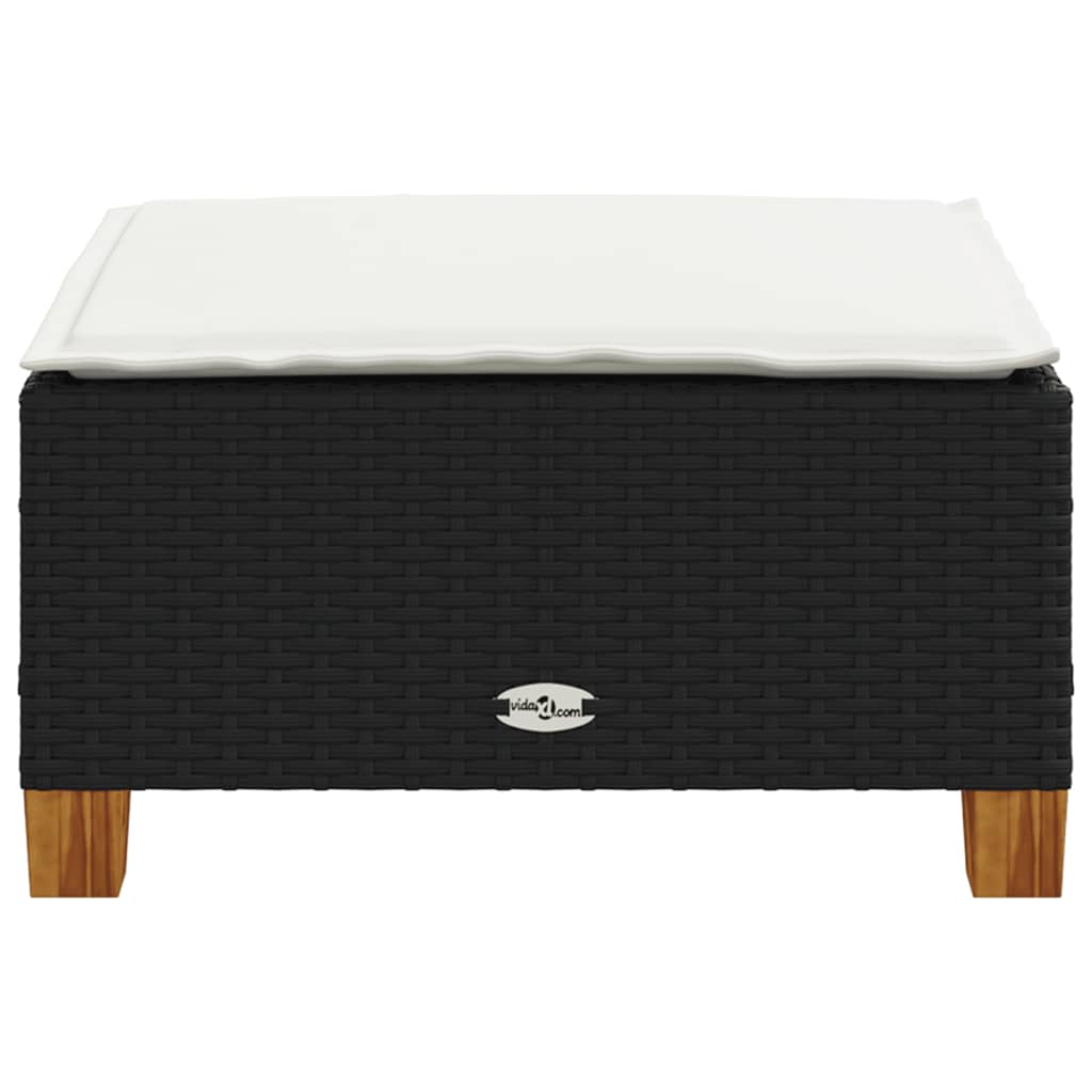 Garden Stool With Cushion 63.5X56X32 Cm Poly Rattan