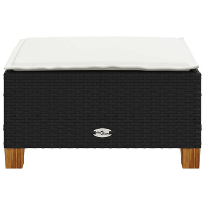 Garden Stool With Cushion 63.5X56X32 Cm Poly Rattan
