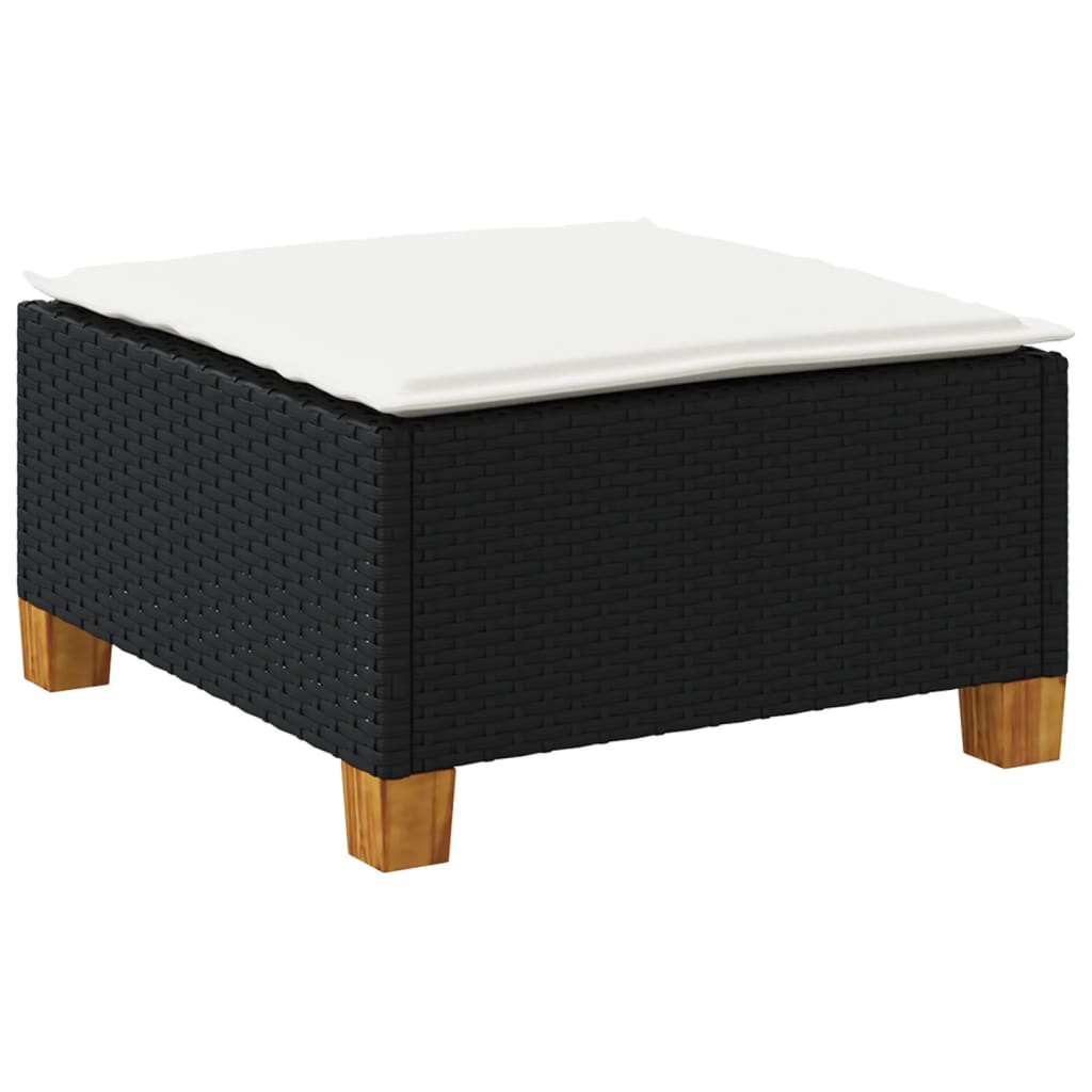 Garden Stool With Cushion 63.5X56X32 Cm Poly Rattan