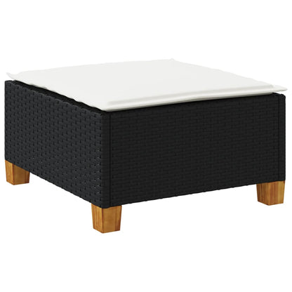 Garden Stool With Cushion 63.5X56X32 Cm Poly Rattan
