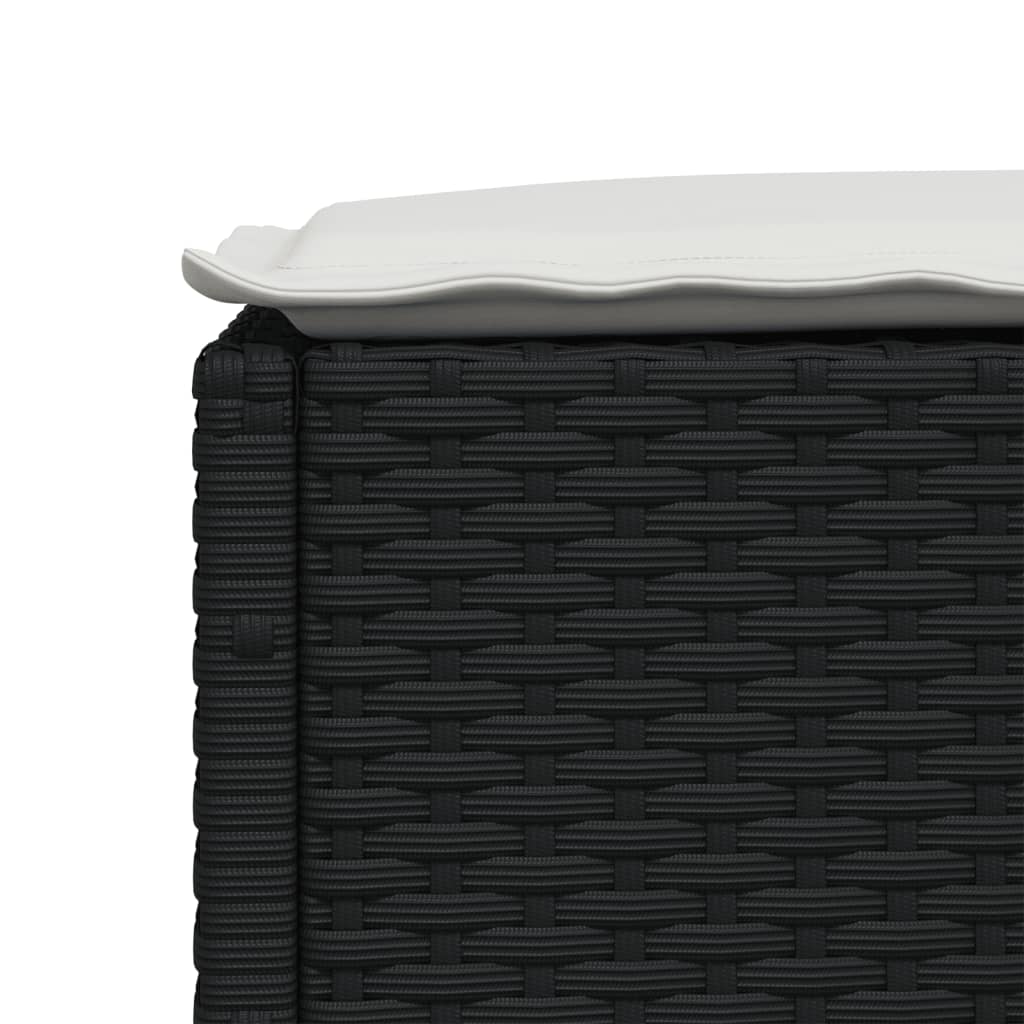 Garden Stool With Cushion 63.5X56X32 Cm Poly Rattan