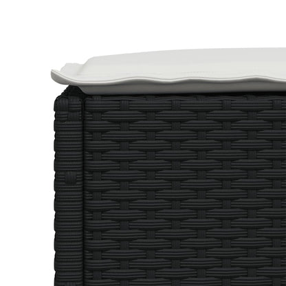 Garden Stool With Cushion 63.5X56X32 Cm Poly Rattan
