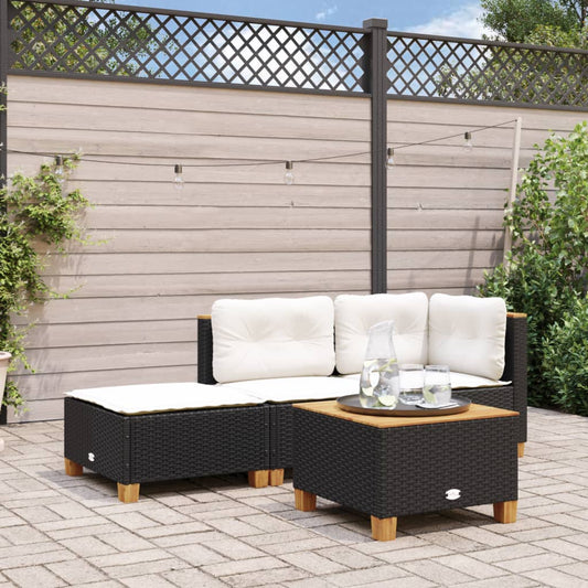 Garden Stool With Cushion 63.5X56X32 Cm Poly Rattan