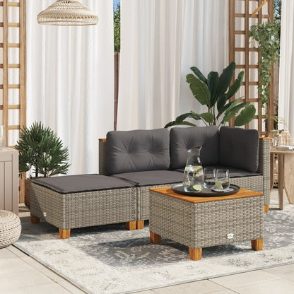Garden Stool With Cushion 63.5X56X32 Cm Poly Rattan