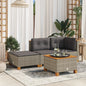 Garden Stool With Cushion 63.5X56X32 Cm Poly Rattan