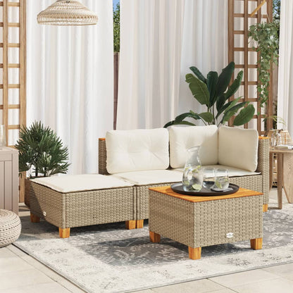 Garden Stool With Cushion 63.5X56X32 Cm Poly Rattan