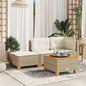 Garden Stool With Cushion 63.5X56X32 Cm Poly Rattan