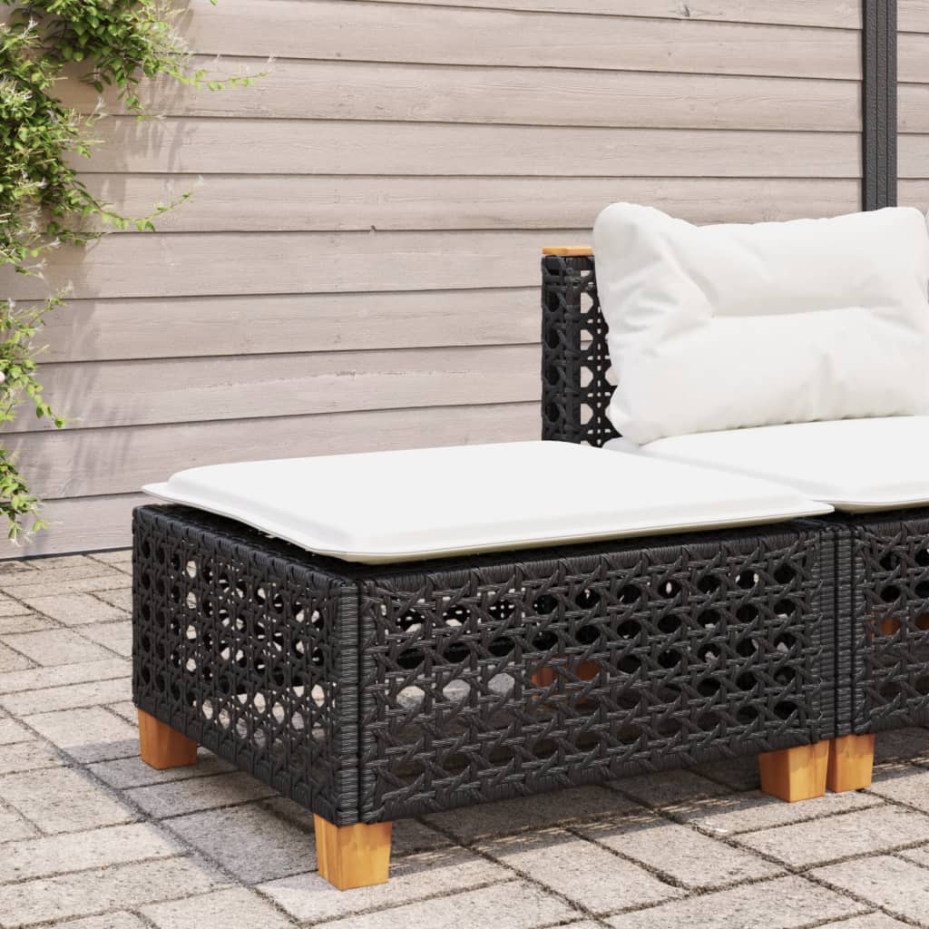Garden Stool With Cushion 63.5X56X32 Cm Poly Rattan