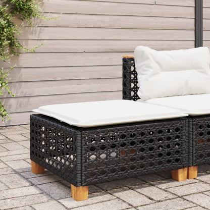 Garden Stool With Cushion 63.5X56X32 Cm Poly Rattan