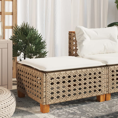 Garden Stool With Cushion 63.5X56X32 Cm Poly Rattan