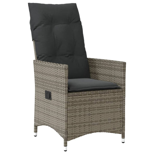Reclining Garden Chair With Cushions Poly Rattan