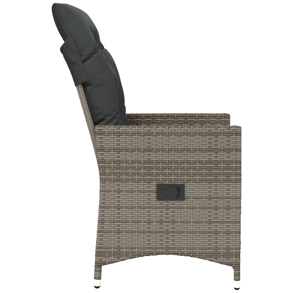 Reclining Garden Chair With Cushions Poly Rattan