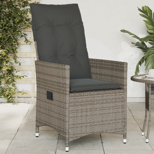 Reclining Garden Chair With Cushions Poly Rattan