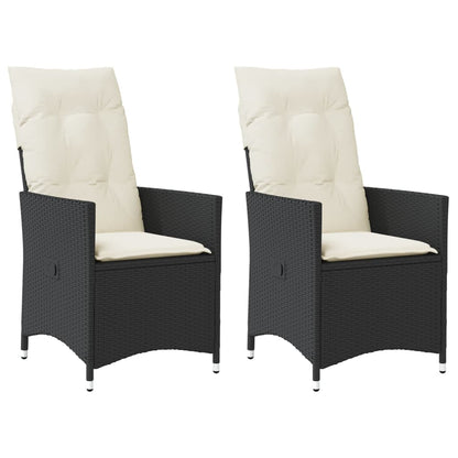 Reclining Garden Chair With Cushions Poly Rattan