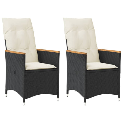 Reclining Garden Chair With Cushions Poly Rattan