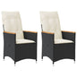 Reclining Garden Chair With Cushions Poly Rattan