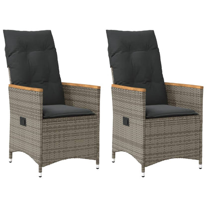 Reclining Garden Chair With Cushions Poly Rattan