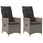 Reclining Garden Chair With Cushions Poly Rattan