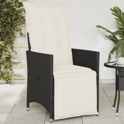 Reclining Garden Chair With Cushions Poly Rattan