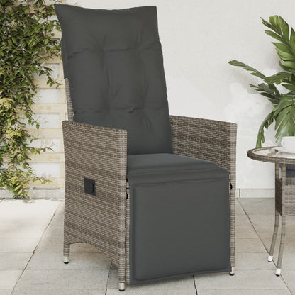 Reclining Garden Chair With Cushions Poly Rattan