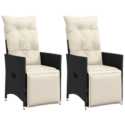 Reclining Garden Chair With Cushions Poly Rattan