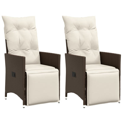 Reclining Garden Chair With Cushions Poly Rattan