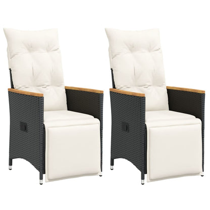 Reclining Garden Chair With Cushions Poly Rattan