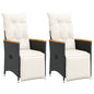 Reclining Garden Chair With Cushions Poly Rattan