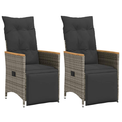 Reclining Garden Chair With Cushions Poly Rattan