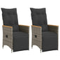 Reclining Garden Chair With Cushions Poly Rattan