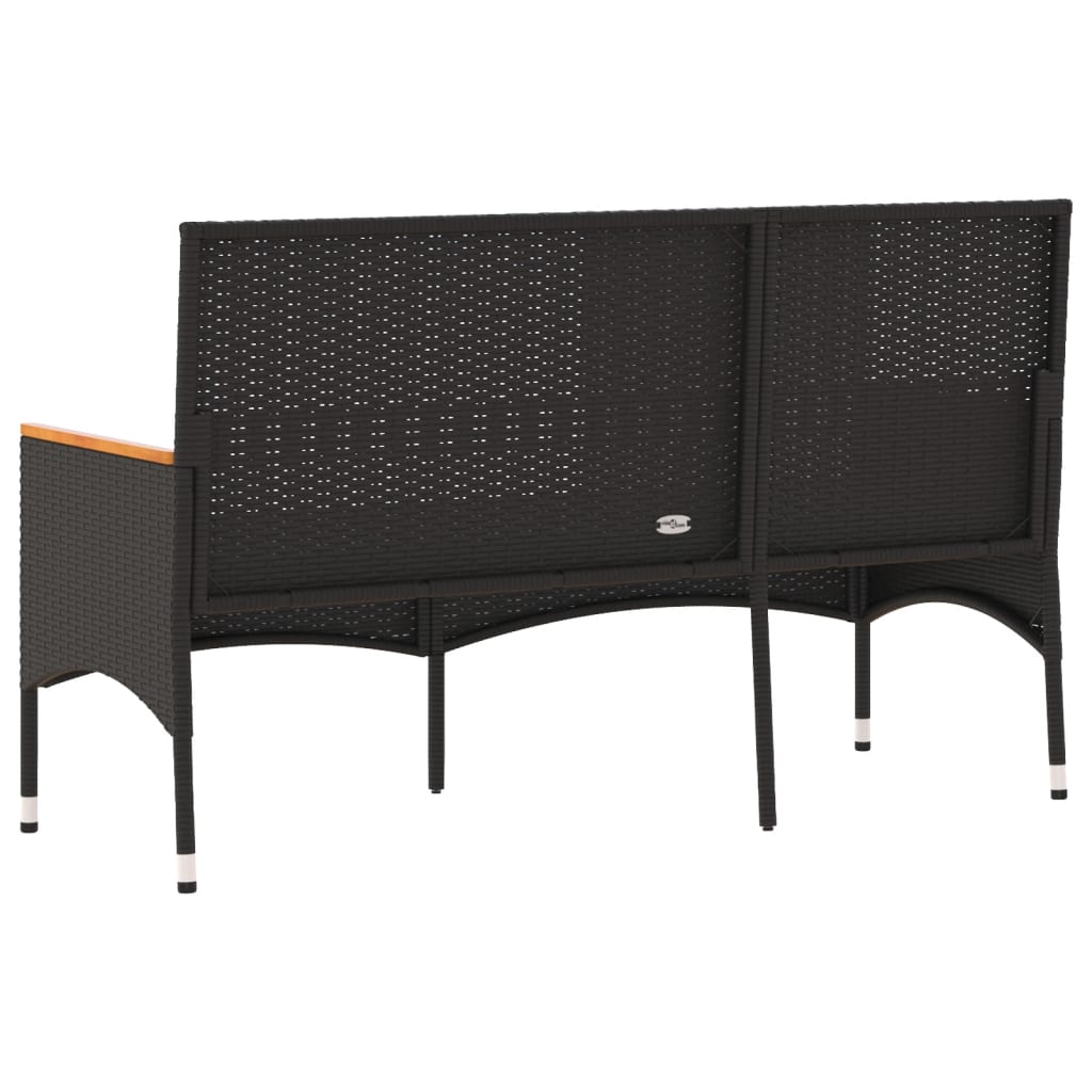Garden Bench 3-Seater With Cushions Poly Rattan