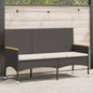 Garden Bench 3-Seater With Cushions Poly Rattan